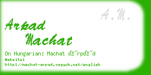 arpad machat business card